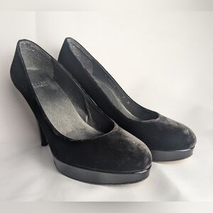 STUART WEITZMAN Black Velvet Platform Heel Formal Women Shoes Size 7